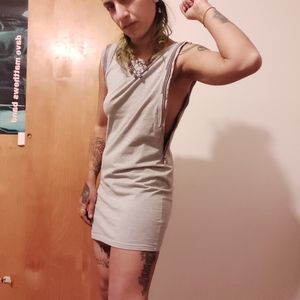 ARK & CO Punk Heather Grey Side Zipper Tunic **S